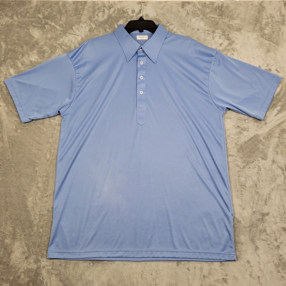Collars & Co. Polo Shirt Blue Performance Lightweight Polyester Mens 2XL Casual